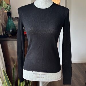 Aritzia SUNDAY BEST Black Mesh Long Sleeve Top S